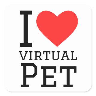 I love virtual pet square sticker