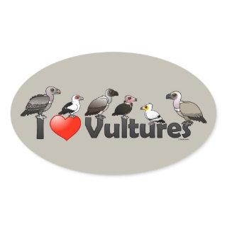 I Love Vultures (Africa) Oval Sticker