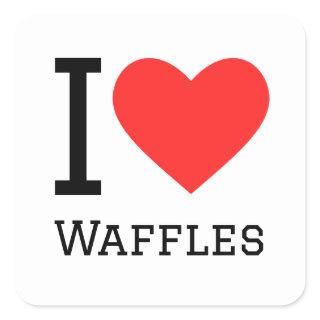 I love waffles square sticker