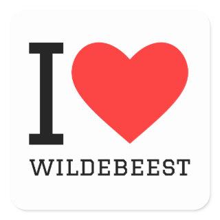 I love wildebeest square sticker