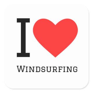 I love windsurfing square sticker