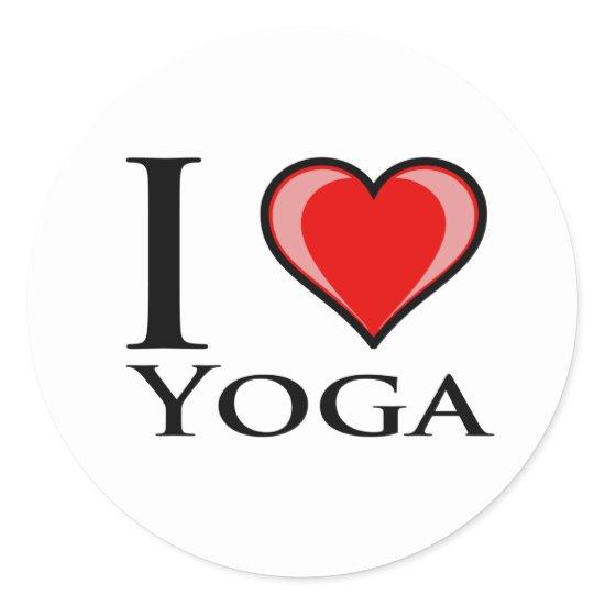 I Love Yoga Classic Round Sticker