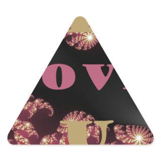 I Love You Cosmic Constellation Pattern Art Design Triangle Sticker