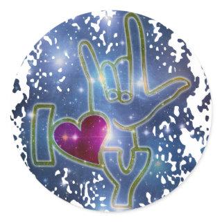 I LOVE YOU / sign language Classic Round Sticker