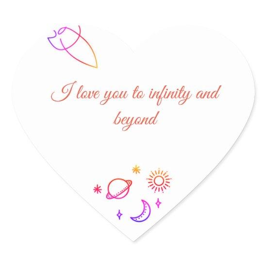I love you to infinity and beyond heart sticker