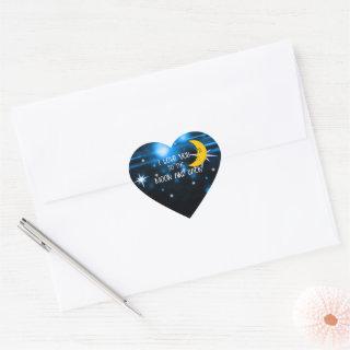 I Love You to the Moon and Back Heart Sticker