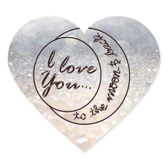 I Love You to the Moon & Back Heart Sticker