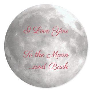 I Love You to the Moon Round Stickers
