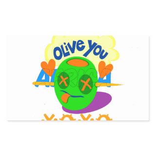 I Love You XOXO beautiful amazing Graphic text Art Rectangular Sticker