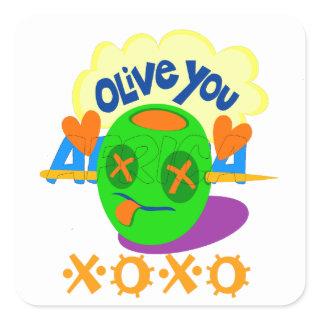 I Love You XOXO beautiful amazing Graphic text Art Square Sticker