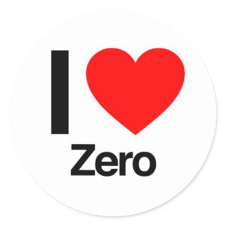 i love zero classic round sticker