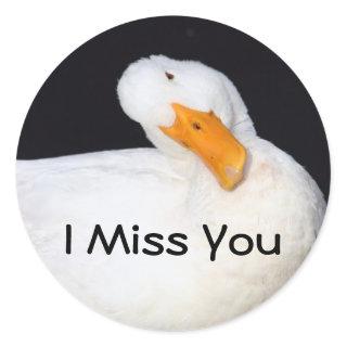 I Miss You, funny duck stickers