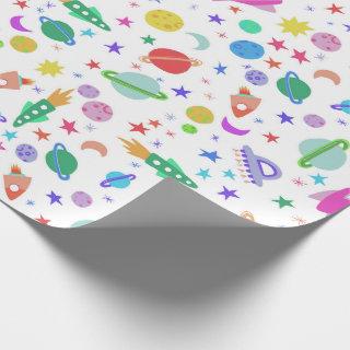 I Need Some Space UFO Planets Rocket Pattern Color