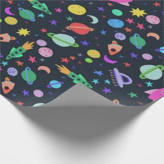 I Need Some Space UFO Planets Rocket Pattern Color
