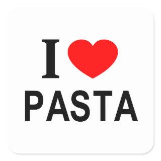 I ❤️ PASTA I LOVE PASTA I HEART PASTA SQUARE STICKER