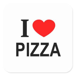 I ❤️ PIZZA I LOVE PIZZA I HEART PIZZA SQUARE STICKER