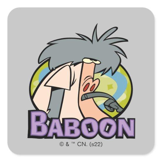I.R. Baboon Character Badge Square Sticker