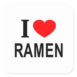 I ❤️ RAMEN I LOVE RAMEN I HEART RAMEN SQUARE STICK SQUARE STICKER