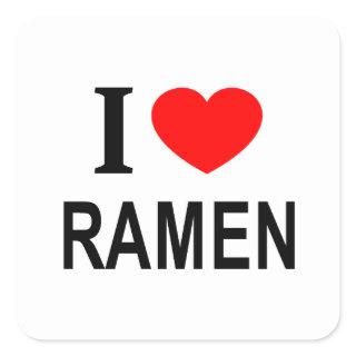 I ❤️ RAMEN I LOVE RAMEN I HEART RAMEN SQUARE STICK SQUARE STICKER