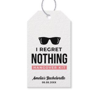 I Regret Nothing Bachelorette Party Hangover Kit   Gift Tags