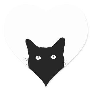 I See Cat Click to Select Your Color Decor Heart Sticker