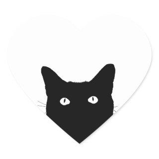 I See Cat Click to Select Your Color Decor Heart Sticker