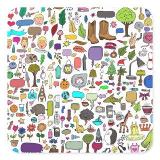 I spy with my little eye square sticker