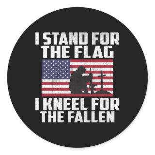 I Stand For The Flag I Kneel For The Fallen Classic Round Sticker