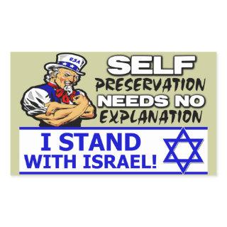 I Stand With Israel! Rectangular Sticker