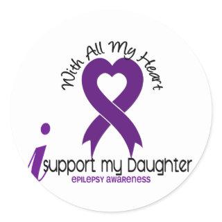 I Support My Daughter Epilepsy Classic Round Sticker