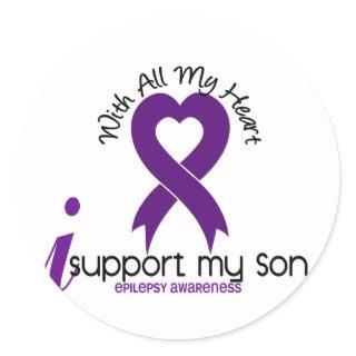 I Support My Son Epilepsy Classic Round Sticker