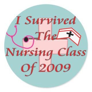 I survived the nursing class of 2009 classic round sticker
