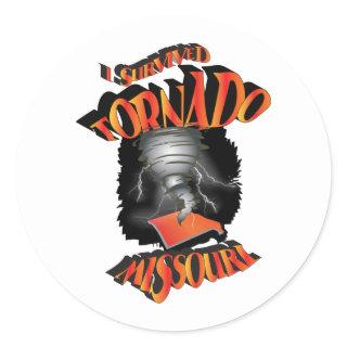 I Survived Tornado Missouri Classic Round Sticker