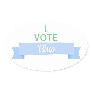 I VOTE BLUE | Baby shower Gender Reveal Game Oval Sticker