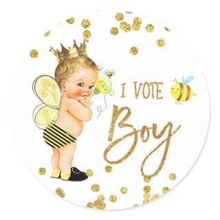 I VOTE BOY bee Gender Reveal game label