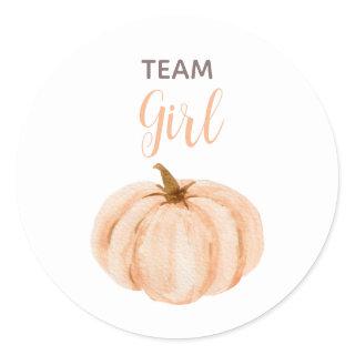 I VOTE Orange Gender Reveal Baby Shower Game Classic Round Sticker