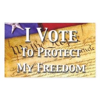 I Vote To Protect My Freedom Rectangular Sticker