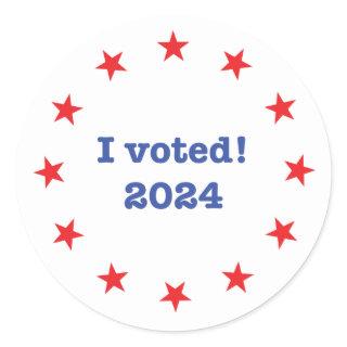 I voted! 2024 classic round sticker