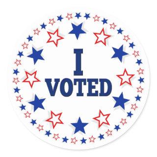 I Voted American Stars Red White Blue Election Classic Round Sticker