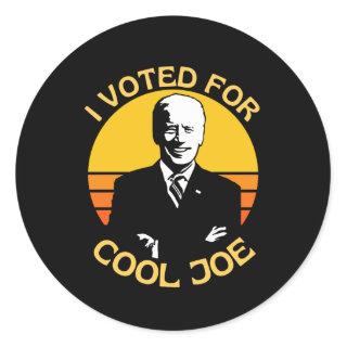 I Voted For Cool Joe  Pro Biden Classic Round Sticker