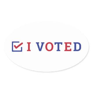 I VOTED OVAL STICKER