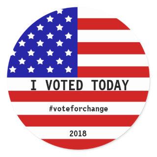 I Voted Today America Flag Election Custom Classic Round Sticker