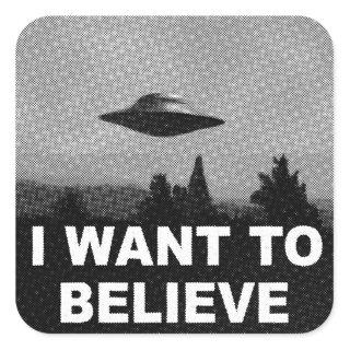 I WANT TO BELIEVE SQUARE STICKER