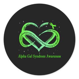 I Wear Green For Alpha Gal Syndrome Awareness Warr Classic Round Sticker