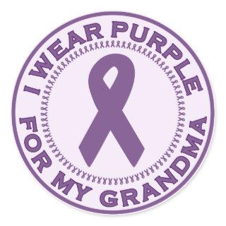 I Wear Purple For My Grandma Classic Round Sticker