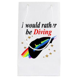 I WOULD RATHER BE DIVING DIVER GIRL DESIGN SMALL GIFT BAG