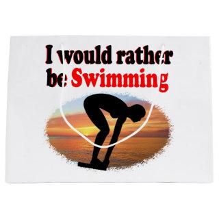 I WOULD RATHER BE SWIMMING LARGE GIFT BAG
