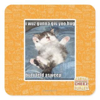I wuz gunna giv yoo hug square sticker