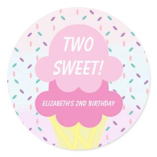 Ice Cream 2nd Birthday Classic Round Sticker