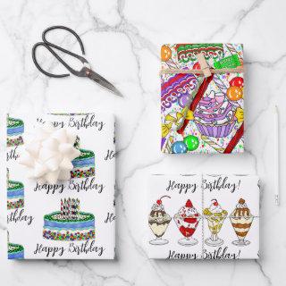 Ice Cream, Cake and Candy Birthday  Sheets